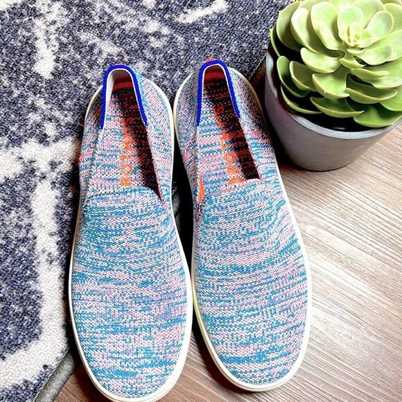 Rothy’s size 12 turquoise melange woman’s slide on snekers - Picture 2 of 12